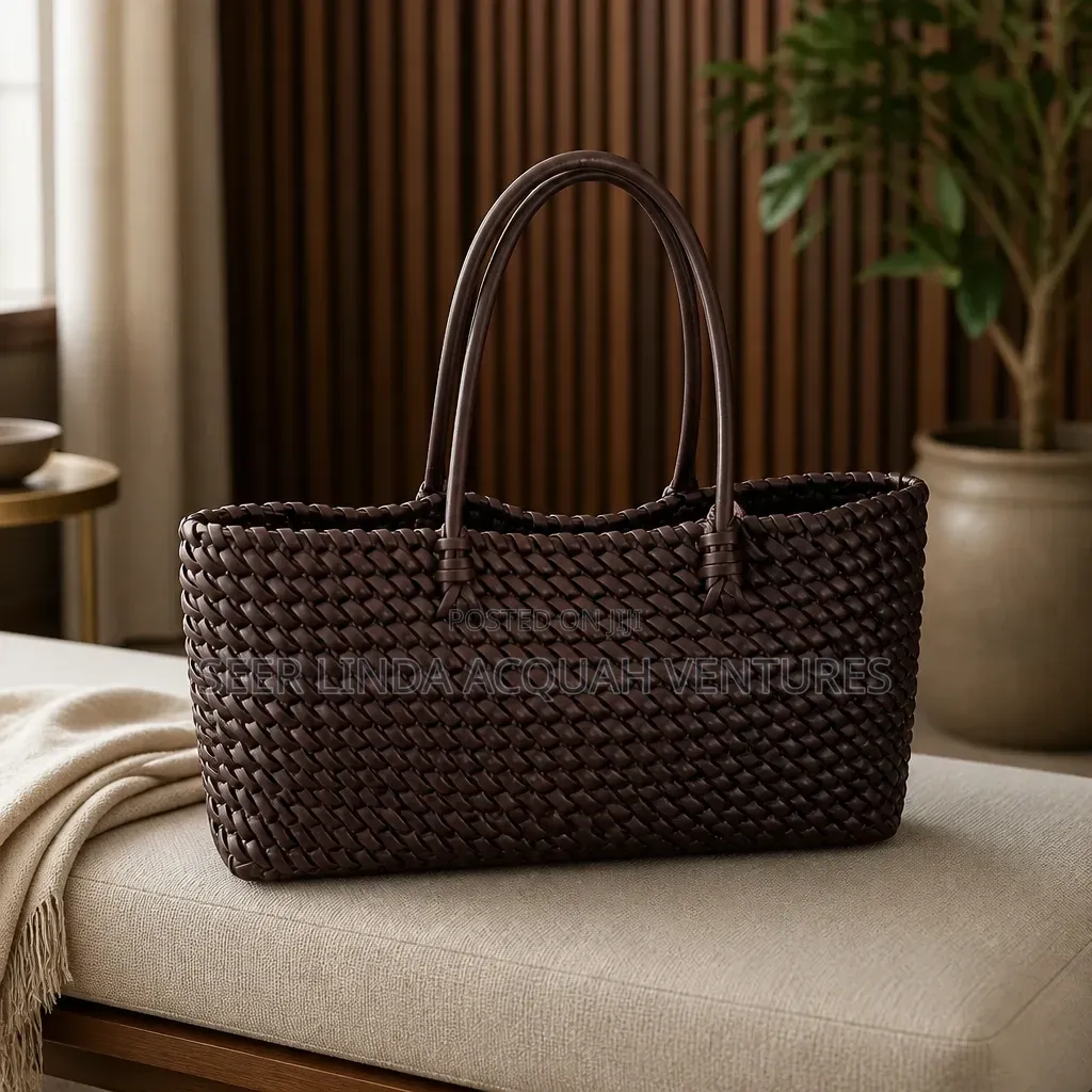 Black Weaven Tote Handbag