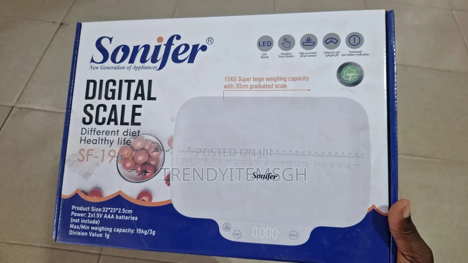 5kg Electronic Food Weighing Scale With Led Display Touch Controls