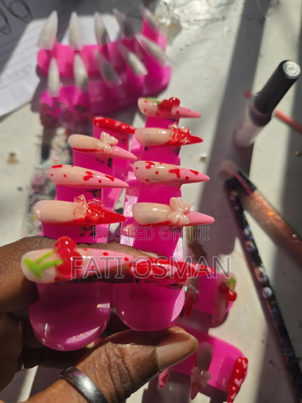 Reusable Cherry Hand Made Press on Nails