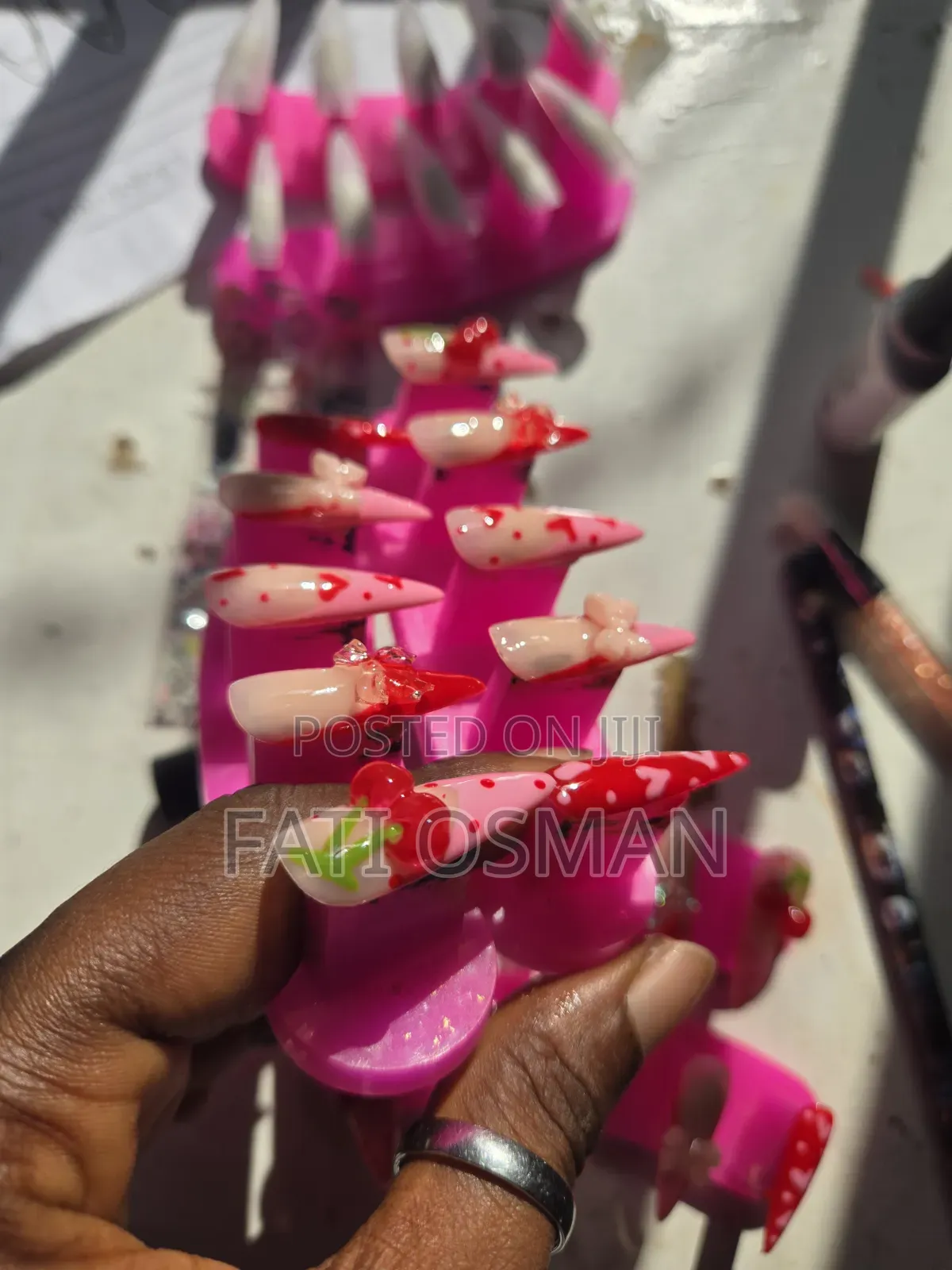 Reusable Cherry Hand Made Press on Nails