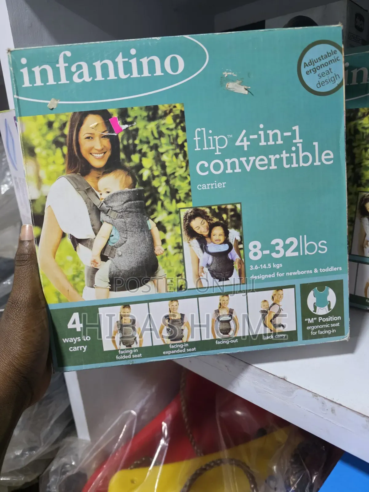 Infantini Flip 4in1 Convertible Carrier 8-32lbs (3.6-14.5kg)