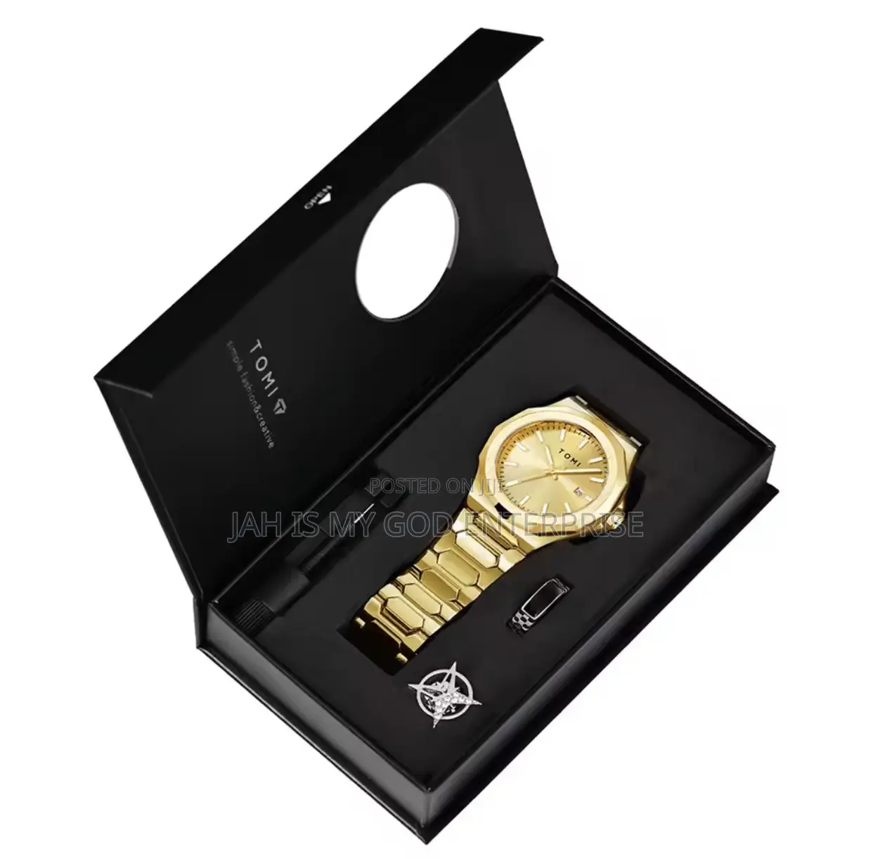 Tomi T301 Men's Quality and Versatile Quartz Watch-Gold