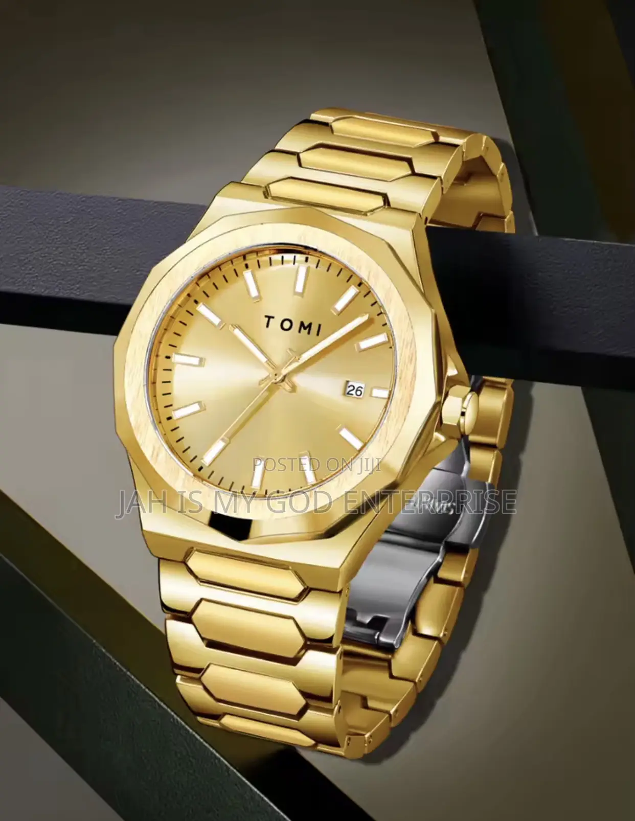 Tomi T301 Men's Quality and Versatile Quartz Watch-Gold