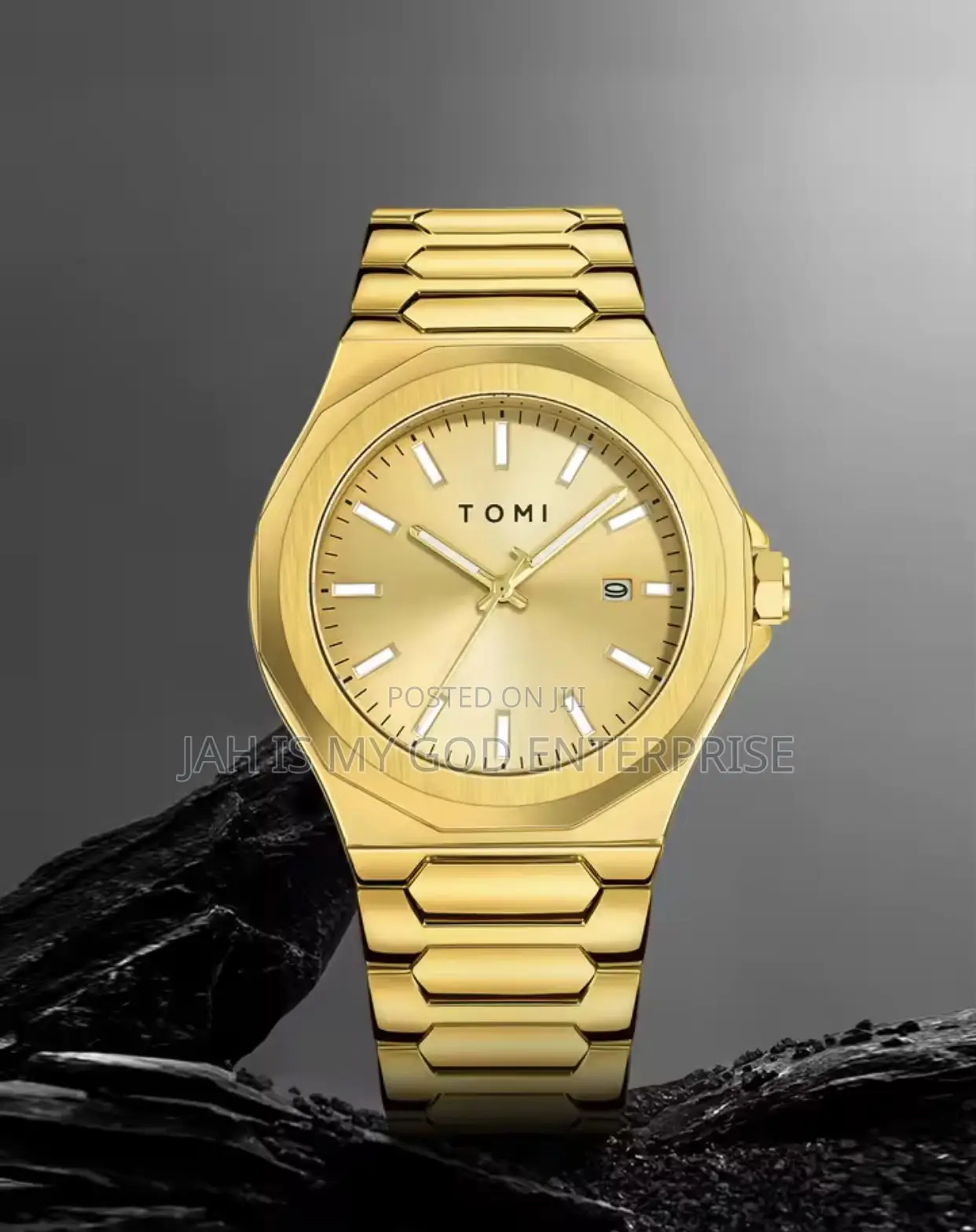 Tomi T301 Men's Quality and Versatile Quartz Watch-Gold