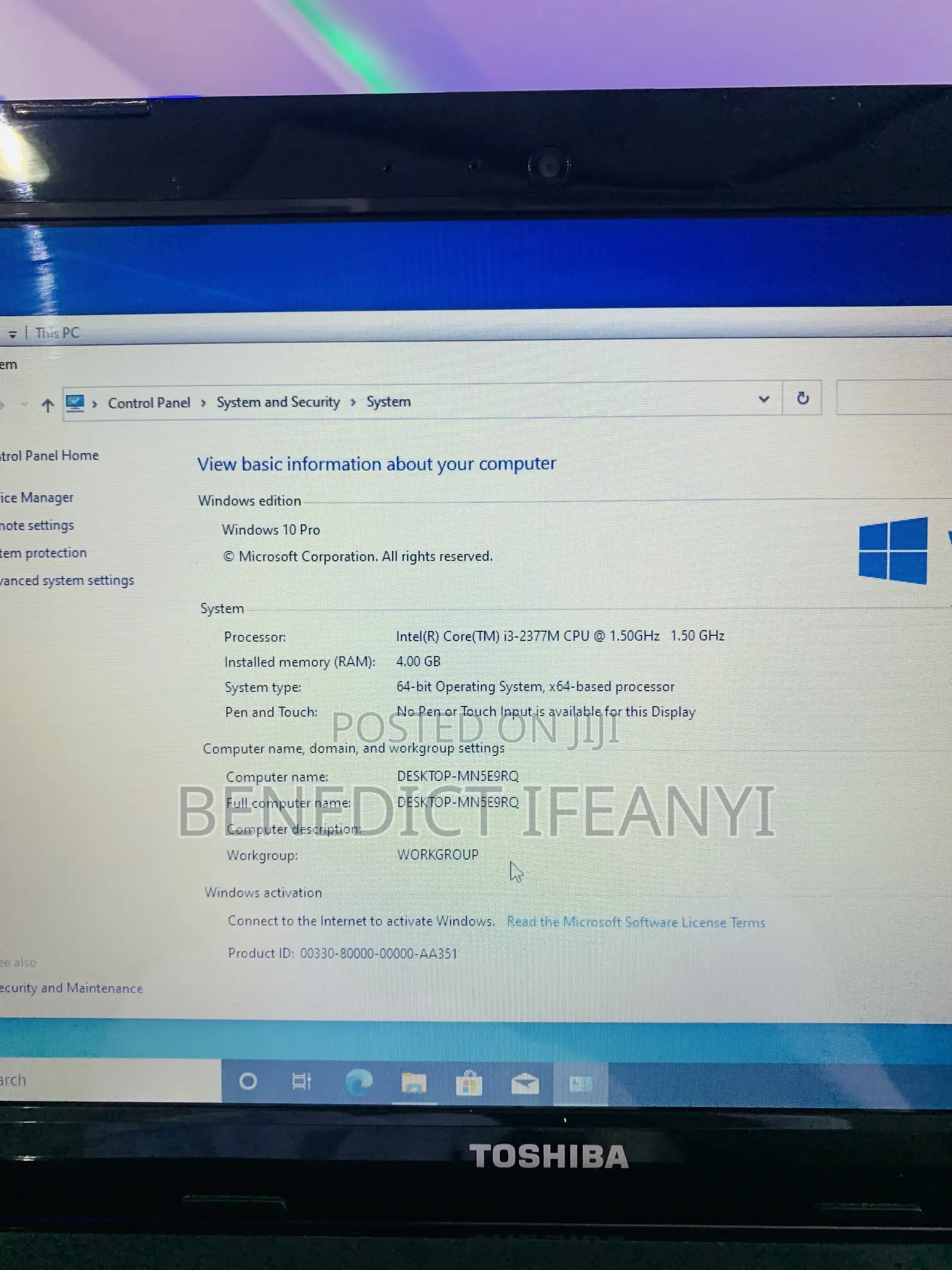 Laptop Toshiba Satellite L840 4GB Intel Core i3 SSD 128GB
