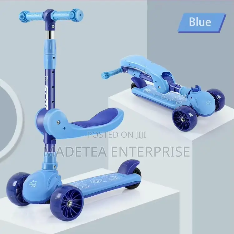 3-in-1 Kids Scooter With Free Helmet Knee Pads