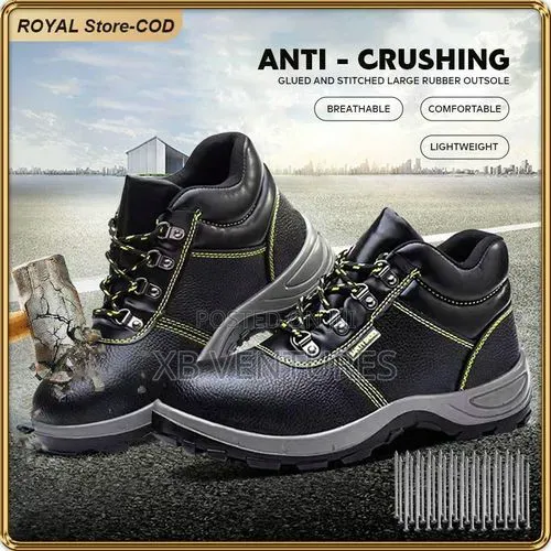 Steel-Toe Safety Work Boots - Anti-Slip, Waterproof, Durable