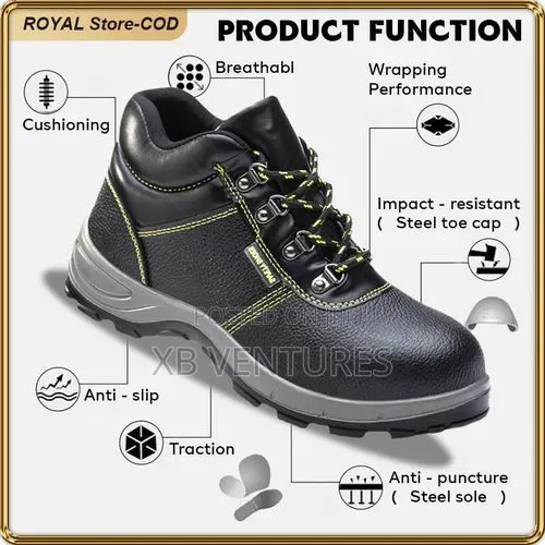 Steel-Toe Safety Work Boots - Anti-Slip, Waterproof, Durable