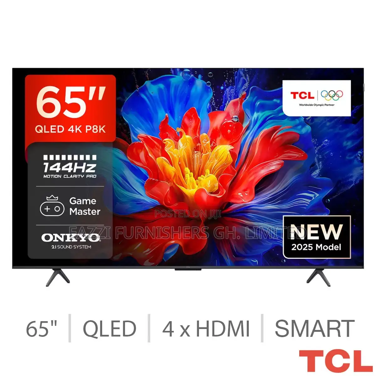 144 Hz - 288 Hz Perfect Gaming Tv TCL 65 Inches Smart Satellite Uhd