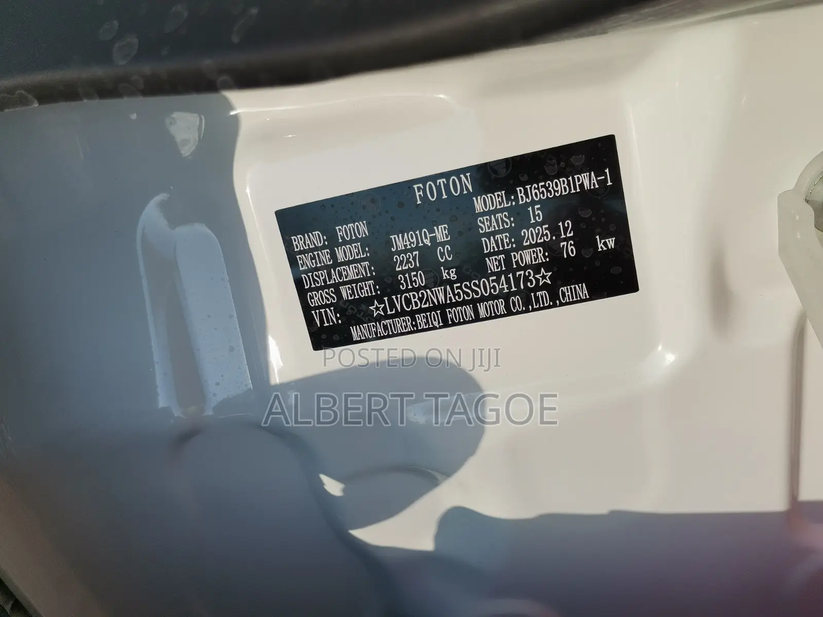 New Foton View 2025 White