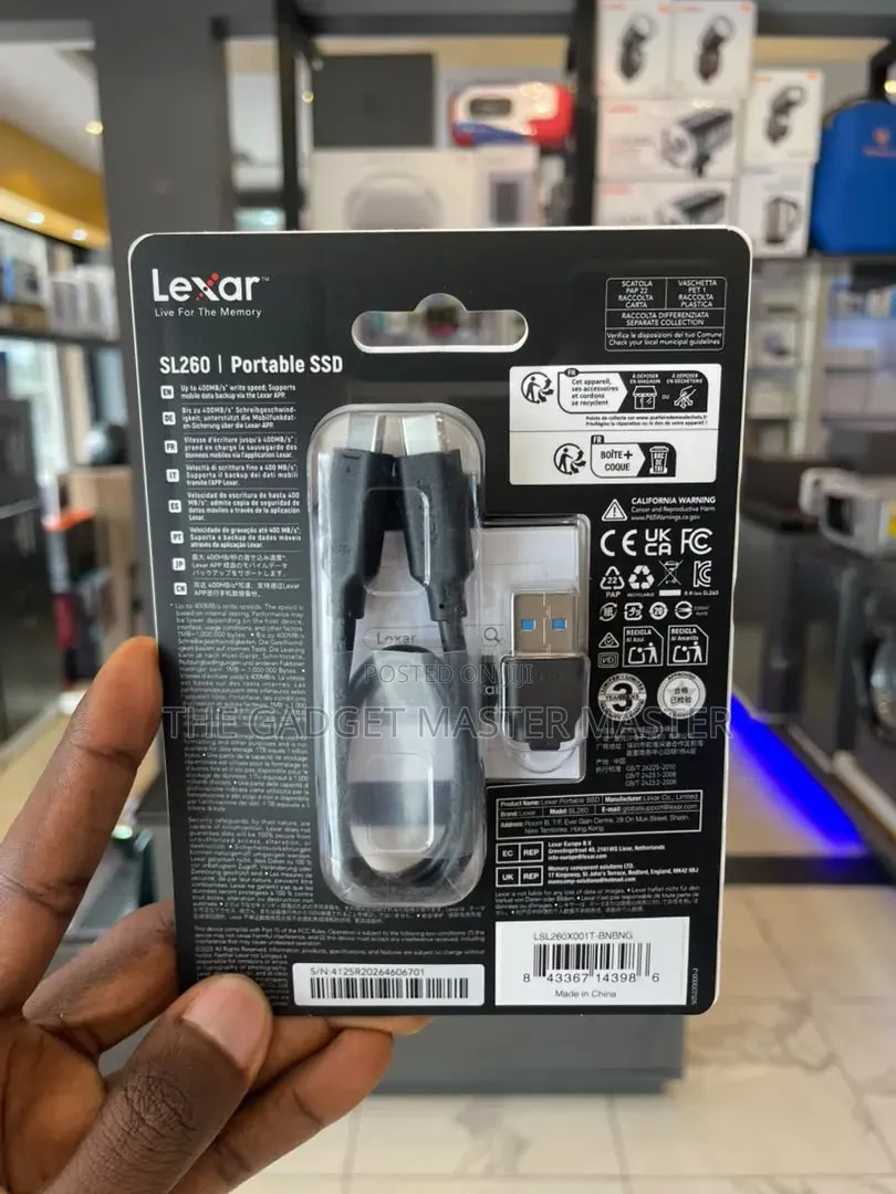 Lexar Usb 3.2 Gen 1 Sl260 Portable Ssd 1tb