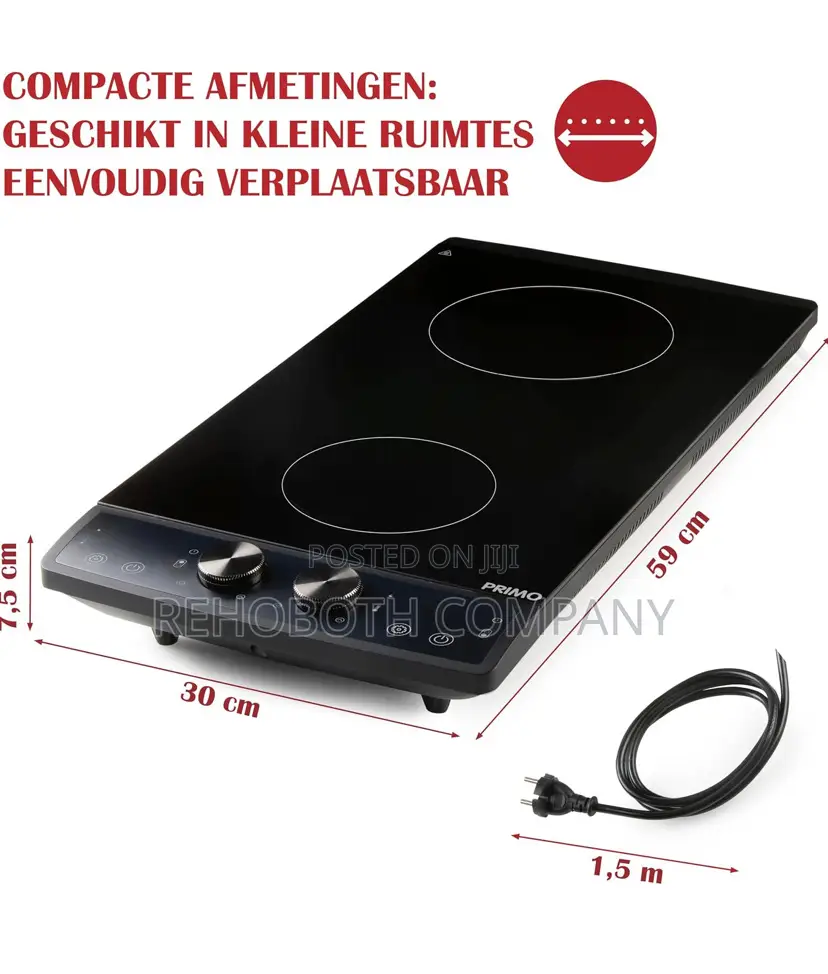 Primo Pr304ikp Freestanding - Electric Hob 2 Pits - 2900w - Black