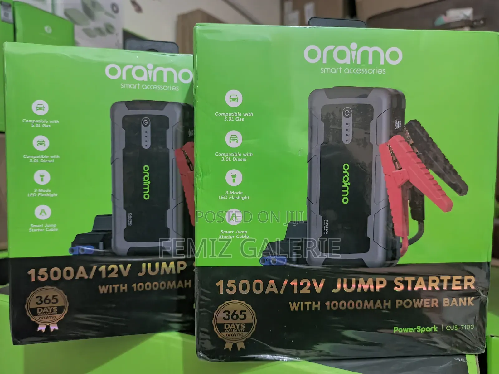 Oraimo Powerspark 1500a 12v Car Jump Starter With 10000mah Power Bank