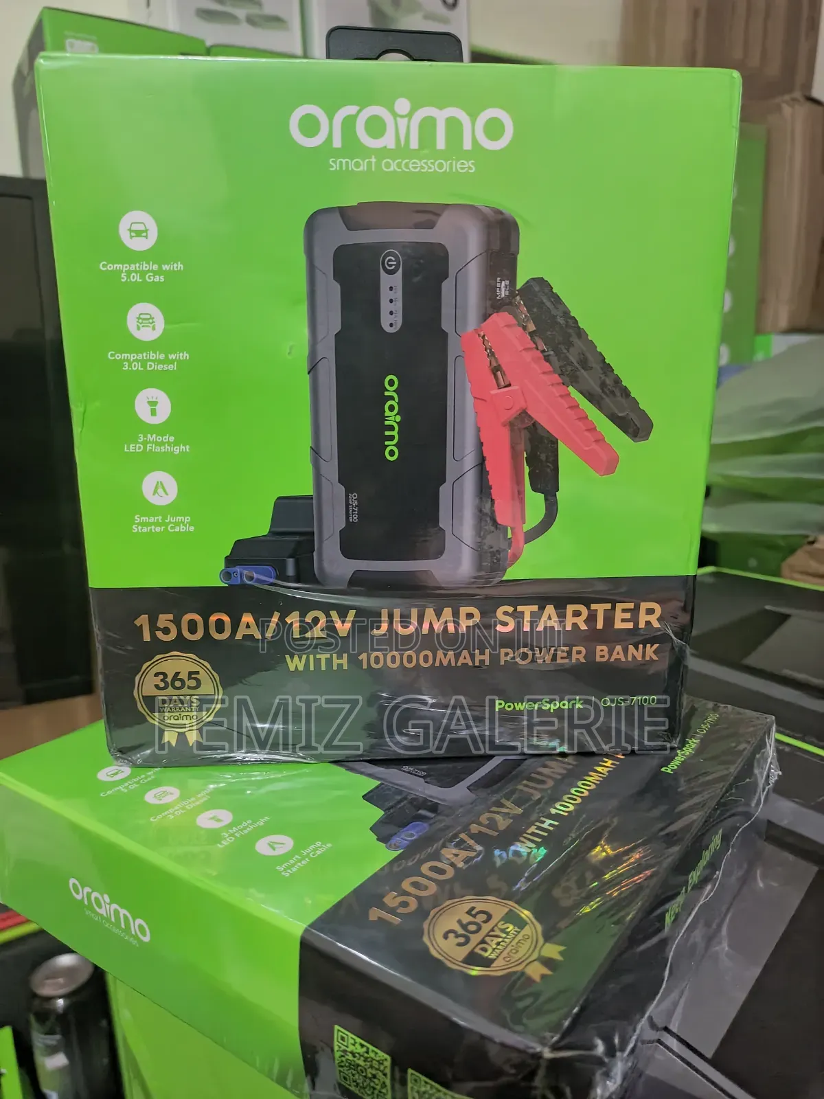 Oraimo Powerspark 1500a 12v Car Jump Starter With 10000mah Power Bank