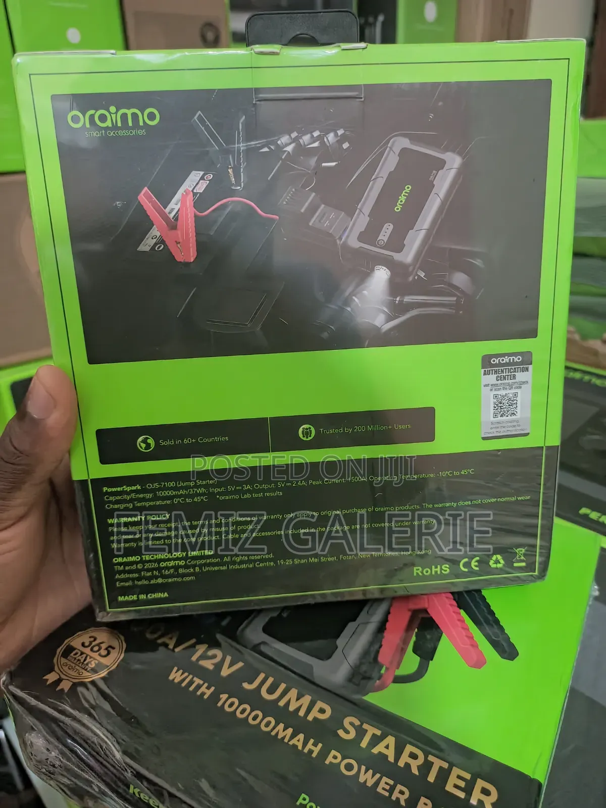 Oraimo Powerspark 1500a 12v Car Jump Starter With 10000mah Power Bank