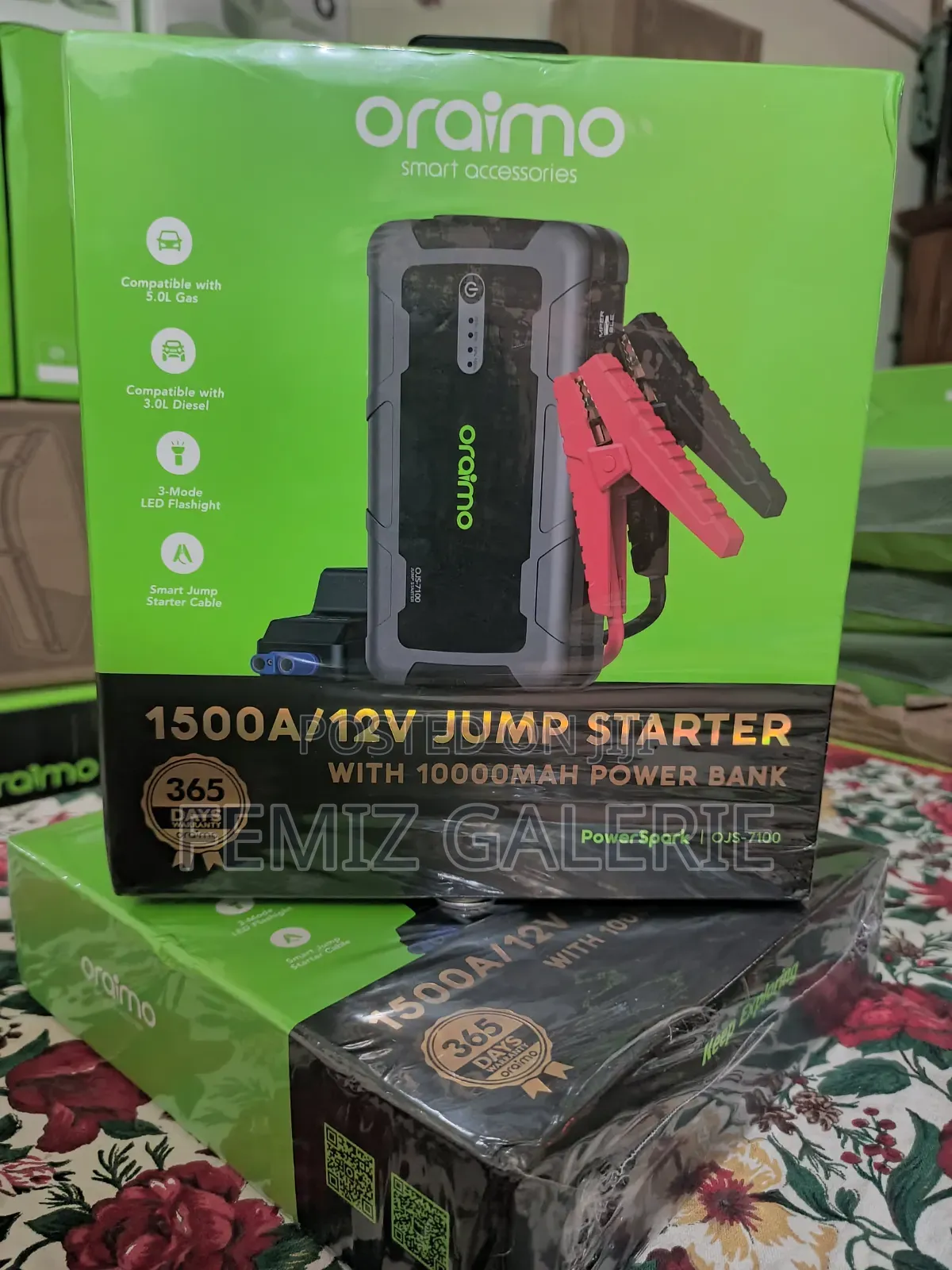 Oraimo Powerspark 1500a 12v Car Jump Starter With 10000mah Power Bank
