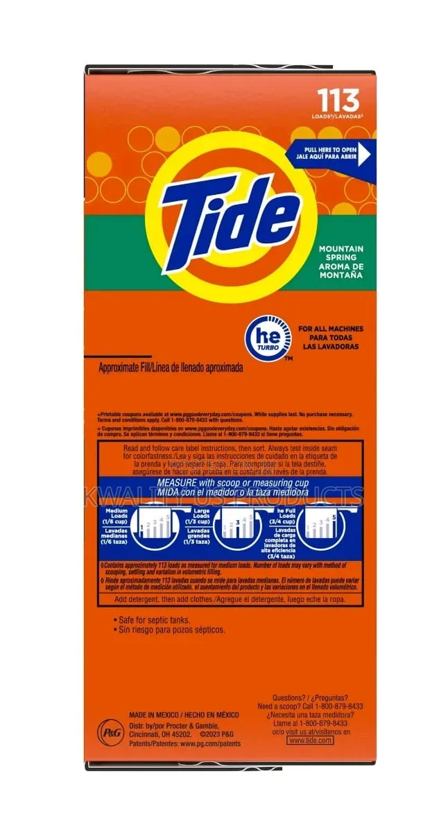 Tide Powder Laundry Detergent - 113 Loads - 3.66 Kilos