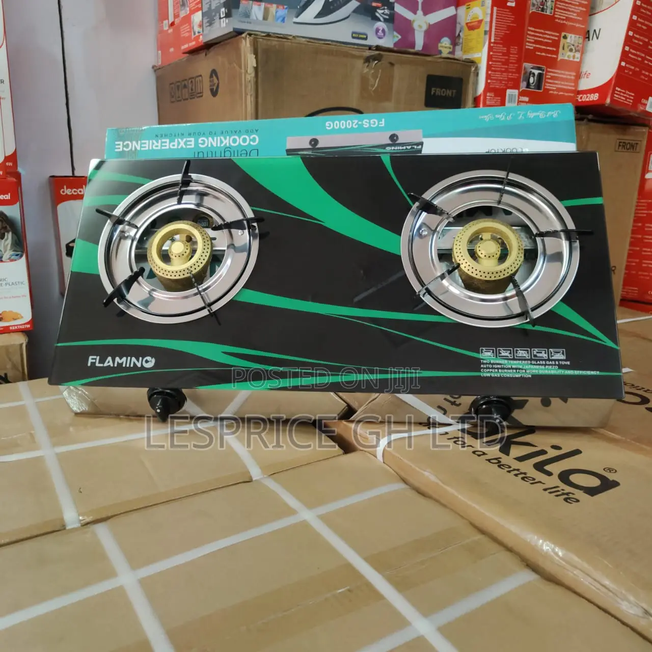 Top Rated 2 Burner Glass Top Gas Stove From Flamino