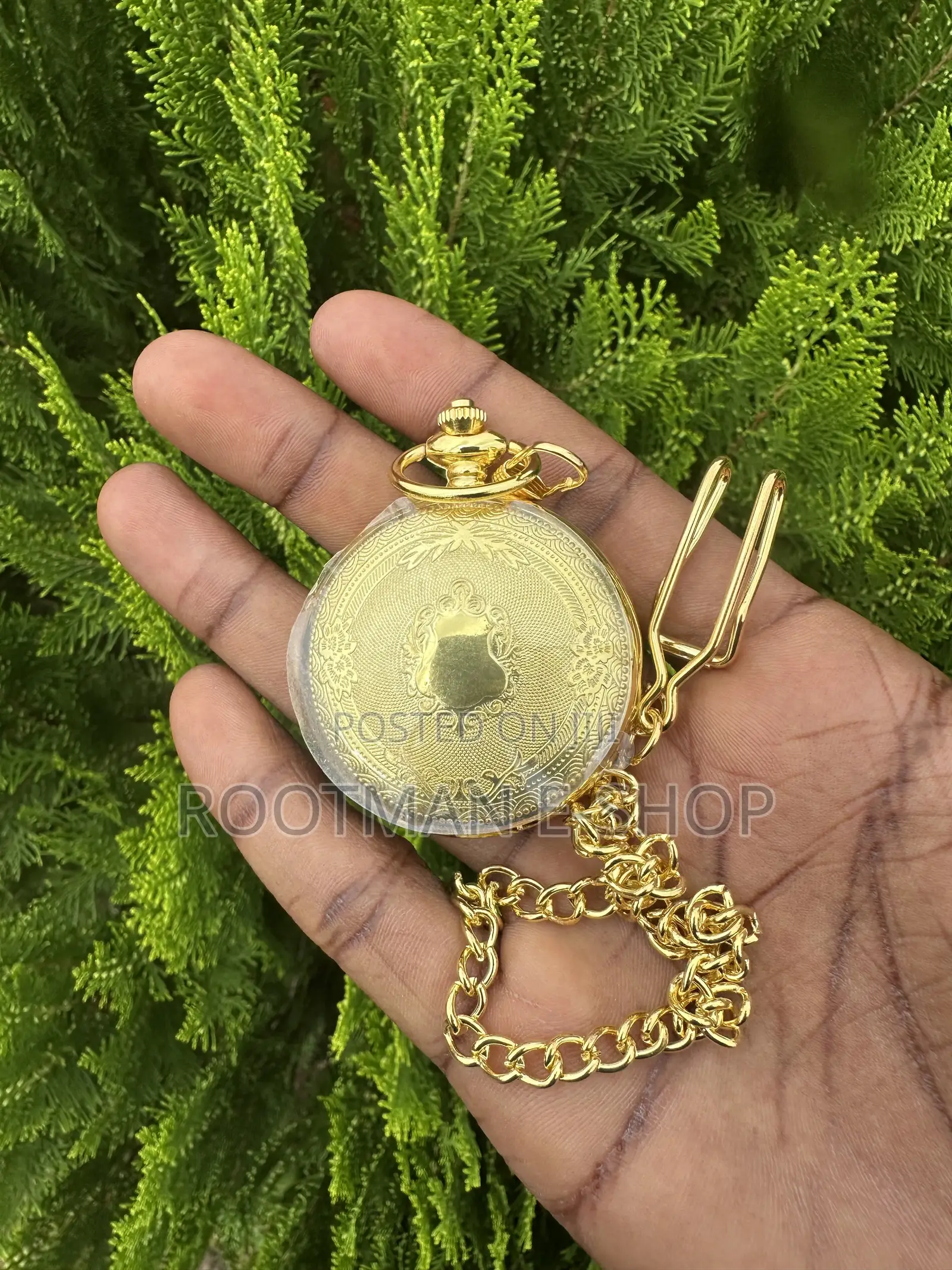 Realpoo Arabic Numeral/Roman Numeral Scale Pocket Watch for Men
