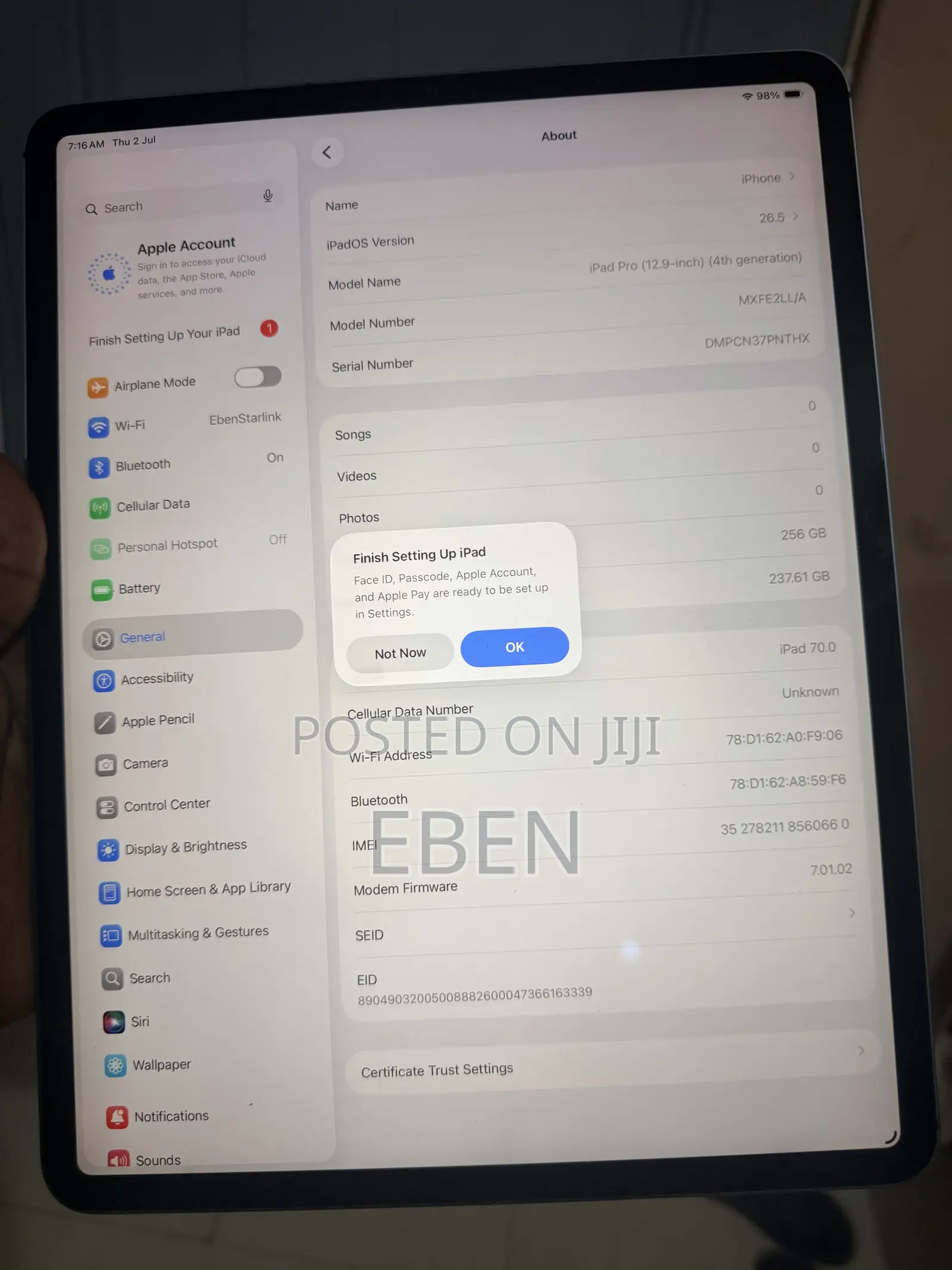Apple iPad Pro 12.9 (2020) 256 GB Gray