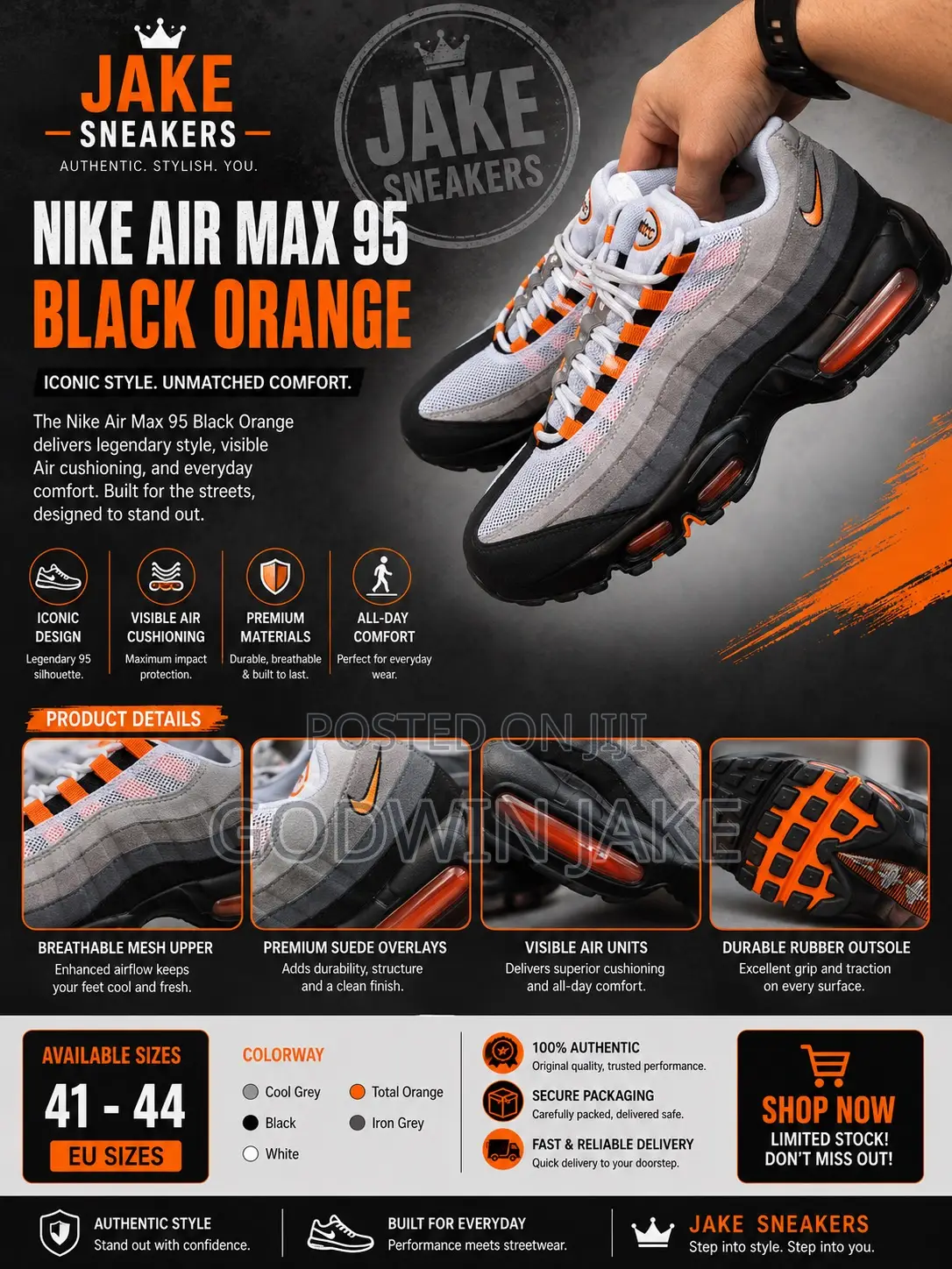 Nike Air Max 95 “Total Orange” – Neon-Style Gradient