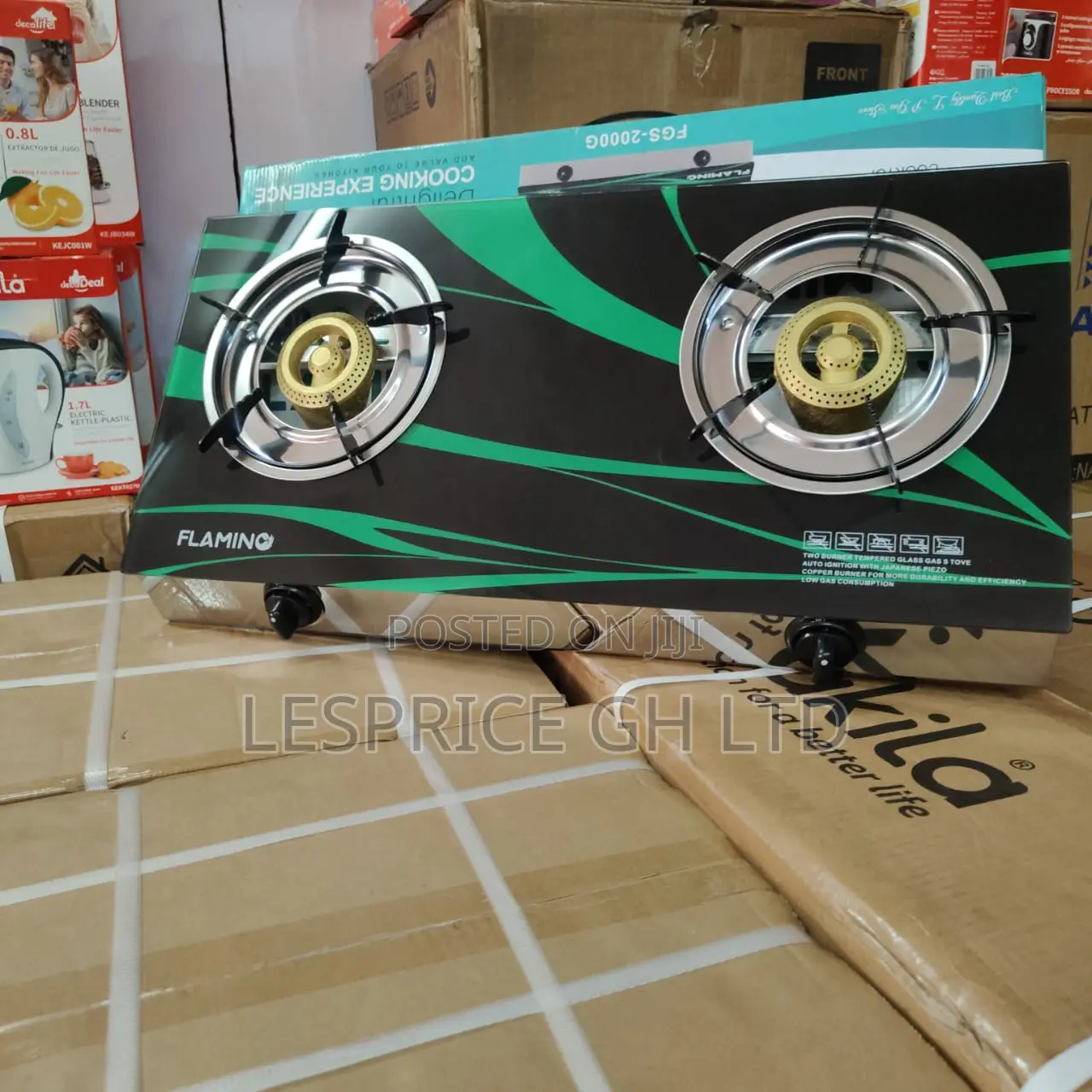 Magnificently Unique 2 Burner Glass Top Gas Stove From Flamino