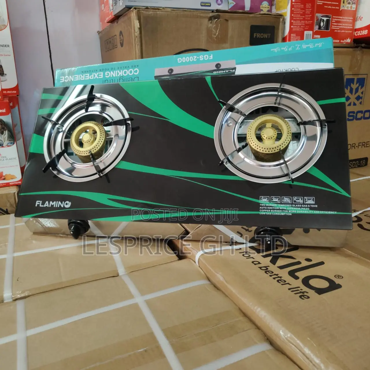 Great Performance Yet Affordable 2 Burner Glass Top Flamino Gas Stove