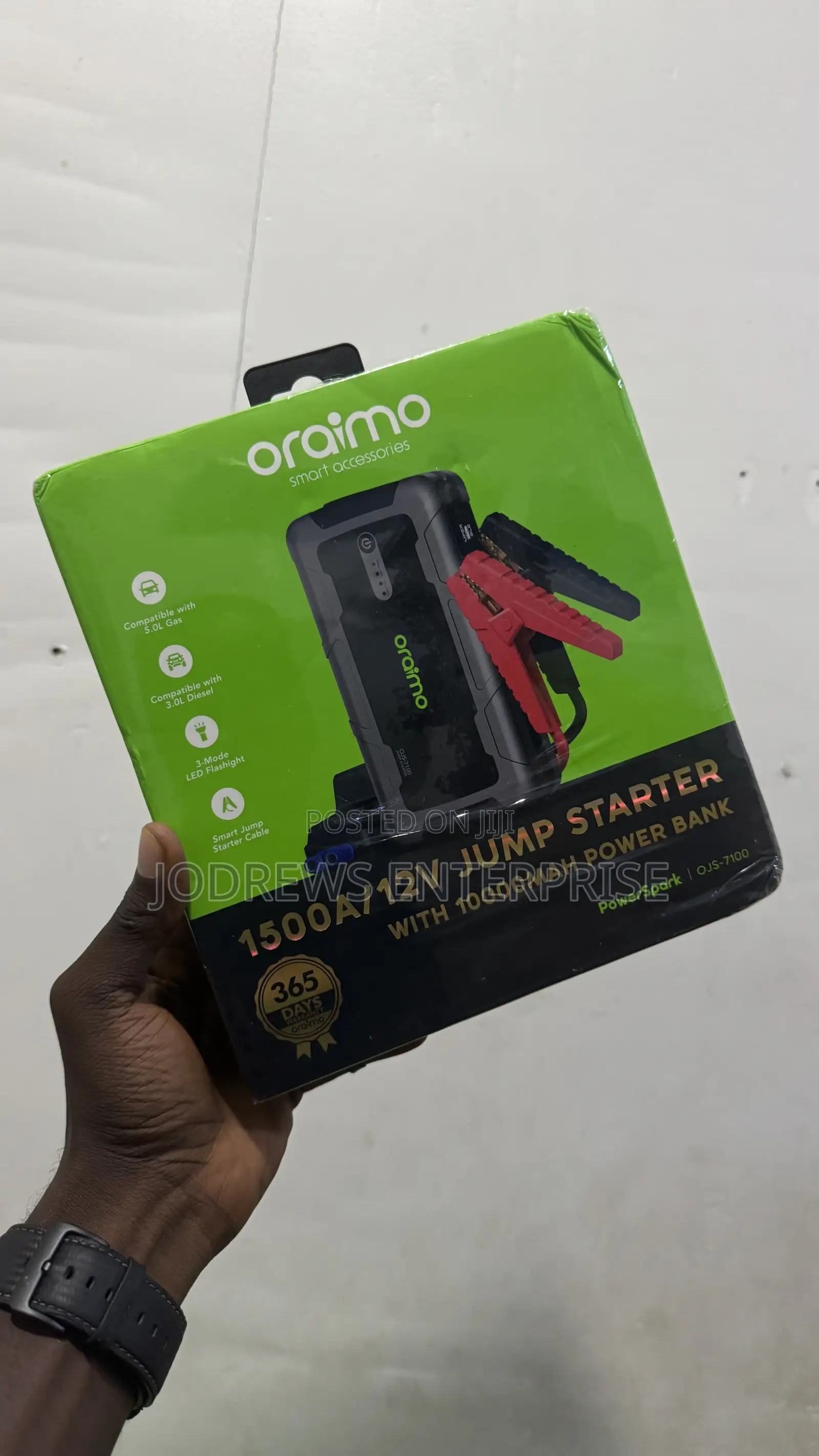 Oraimo Powerspark 1500a 12v Car Jump Starter With 10000mah Power Bank