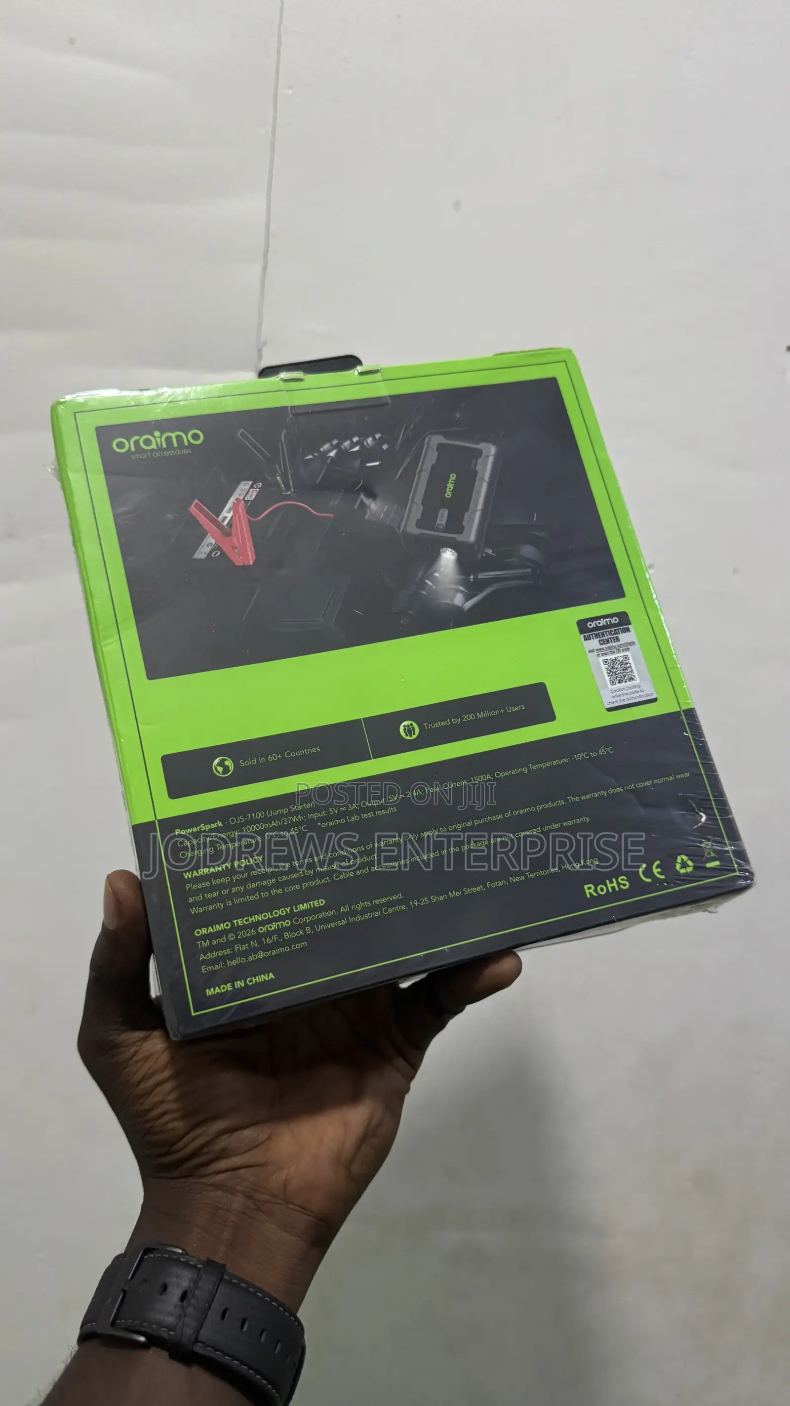 Oraimo Powerspark 1500a 12v Car Jump Starter With 10000mah Power Bank