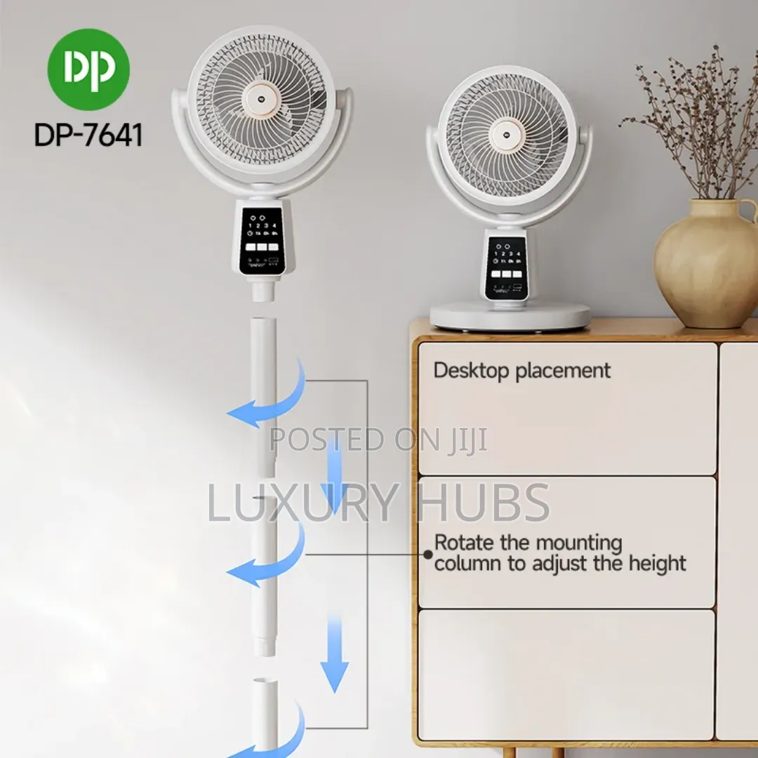 Rechargeable Standing Fan | 12000mah | 4 Speeds | Remote Control