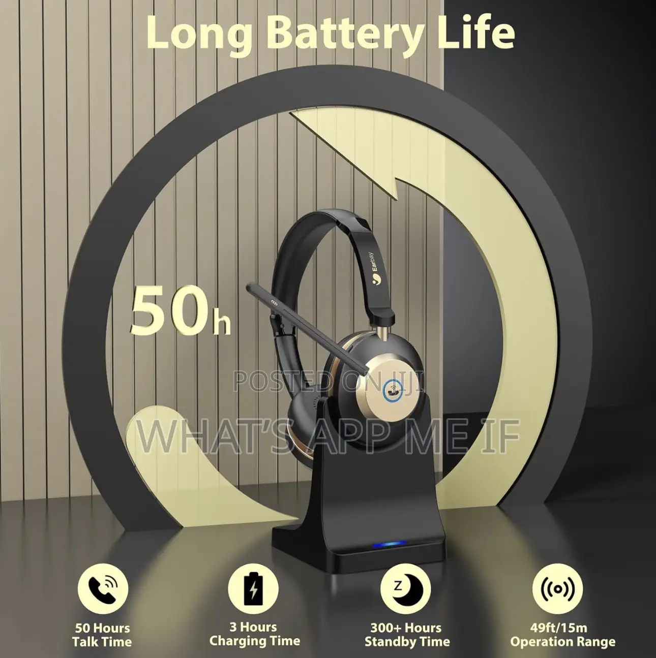 Wireless Headset, Bluetooth Headset With Microphone Noise Canceling