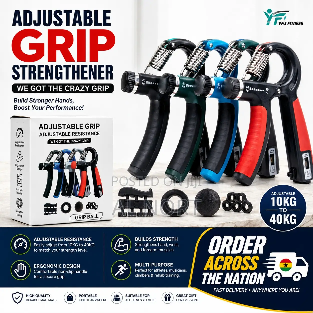 Adjustable Hand Grip Strengthener – Adjustable Resistance 10kg-40kg
