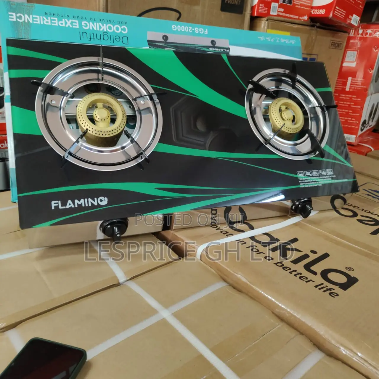 Exclusive Price Cut On Our Firm 2 Burner Glass Top Flamino Gas Stove