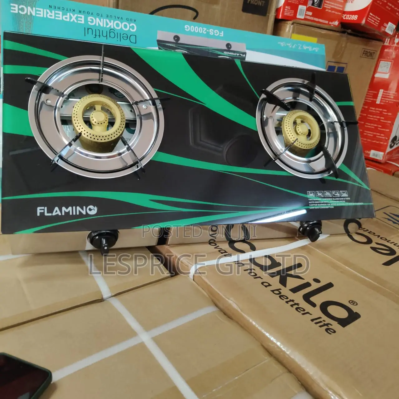 Hugely Discounted Fantastic 2 Burner Glass Top Flamino Gas Stove