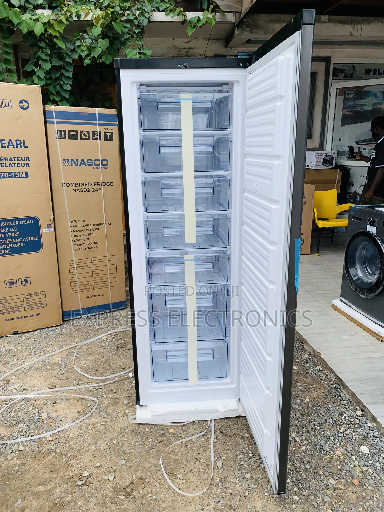 Puf-370 Upright Freezer Single Door Pearl Dark Grey