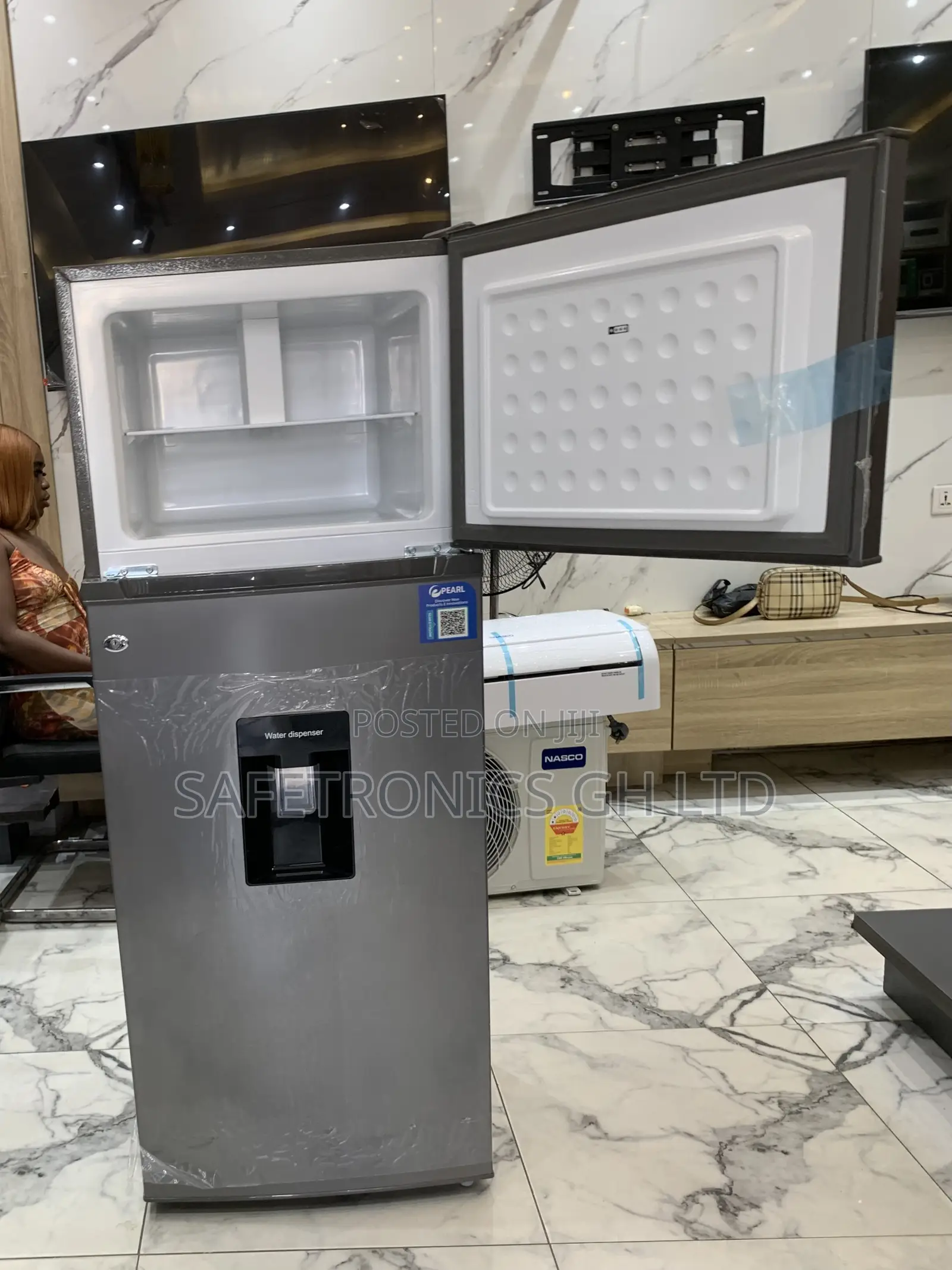 Unique Pearl Pf-252twd-5e 204l Dispenser Fridge Doubledoor Topmount