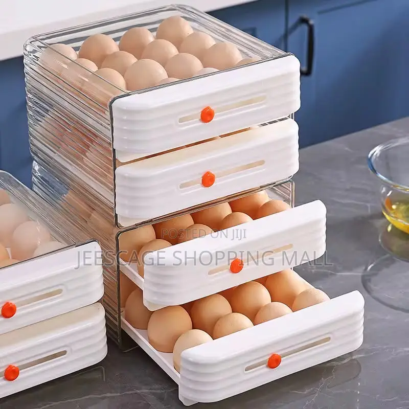 Stackable Clear Drawer Egg Organizer for Refrigerator