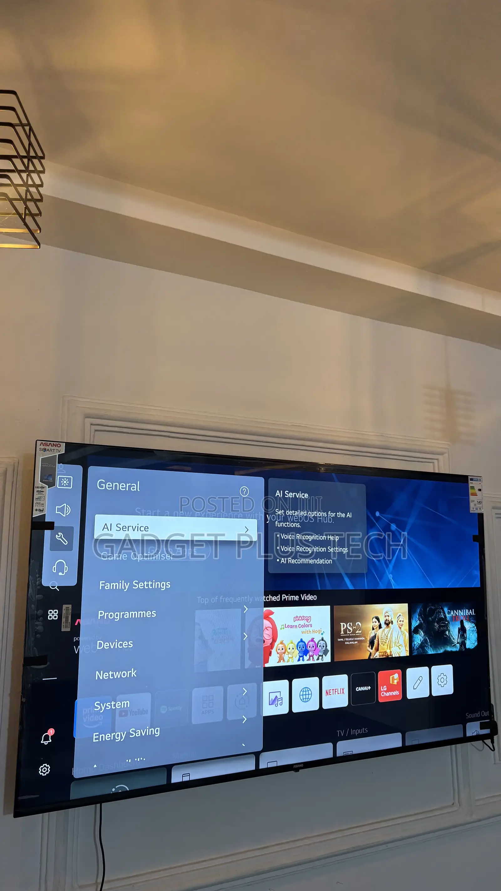 2025 65” Asano Webos Hub Smart Tv