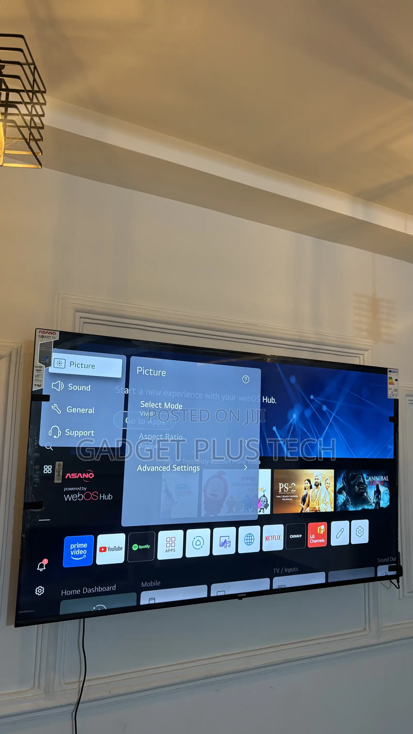 2025 65” Asano Webos Hub Smart Tv