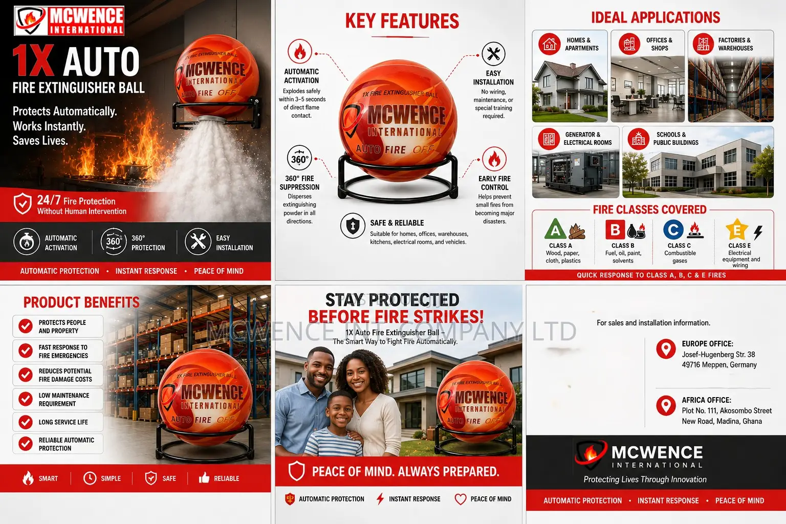 Mcwence 1x Auto Fire Extinguisher Balls