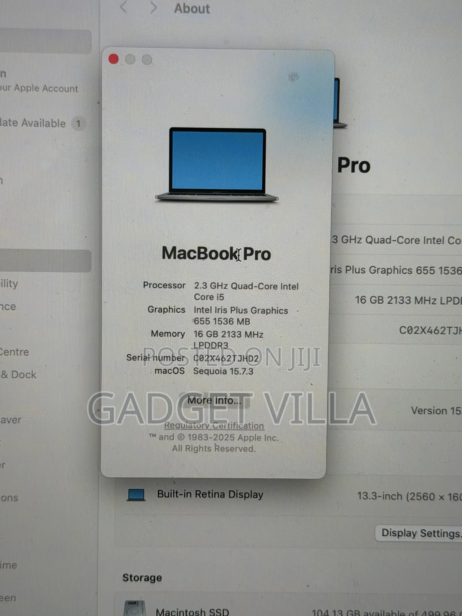Laptop Apple MacBook Pro 2018 16GB Intel Core i5 SSD 512GB