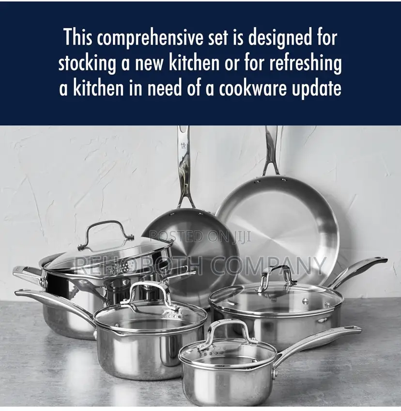 Henckels Clad H3 12-Pc Induction Pot and Pan Set, Stainless Steel.