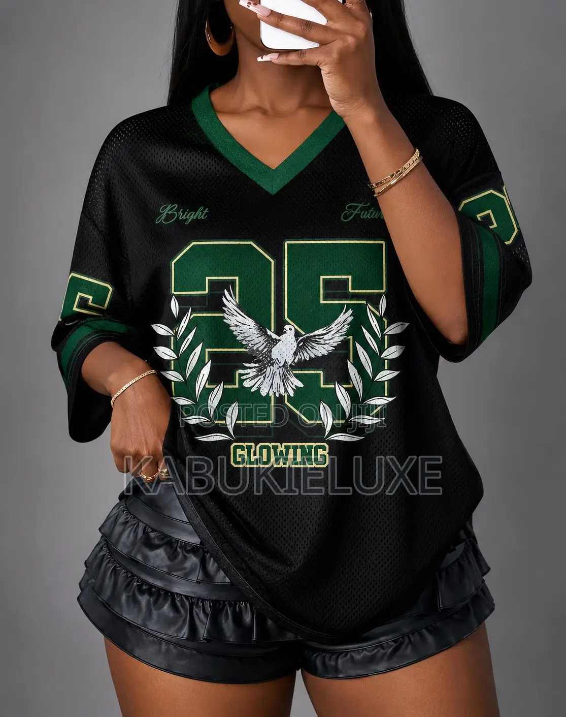 Black Oversized Jersey Top