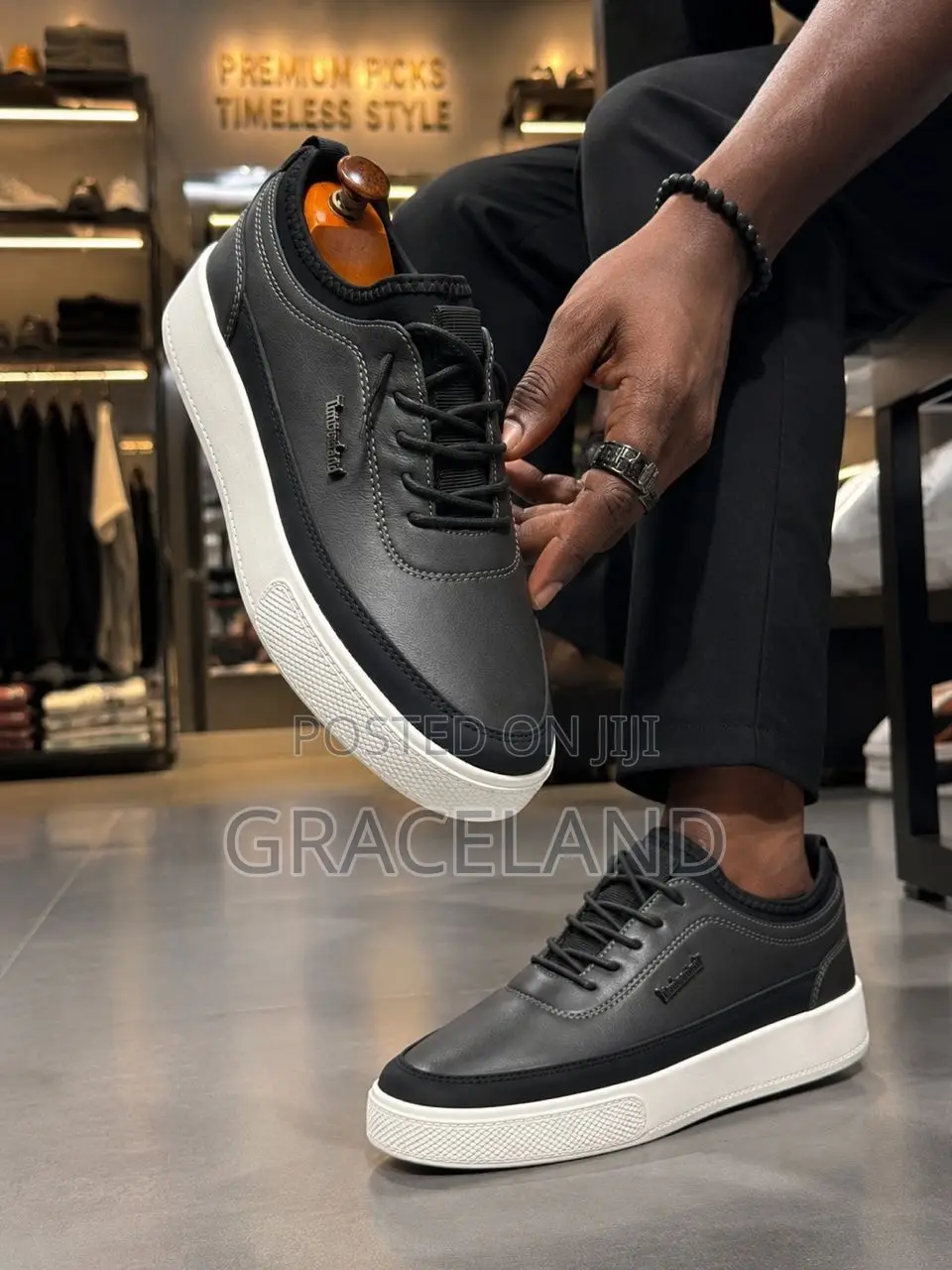 Original Real Pure Leather Timberland Gray Black