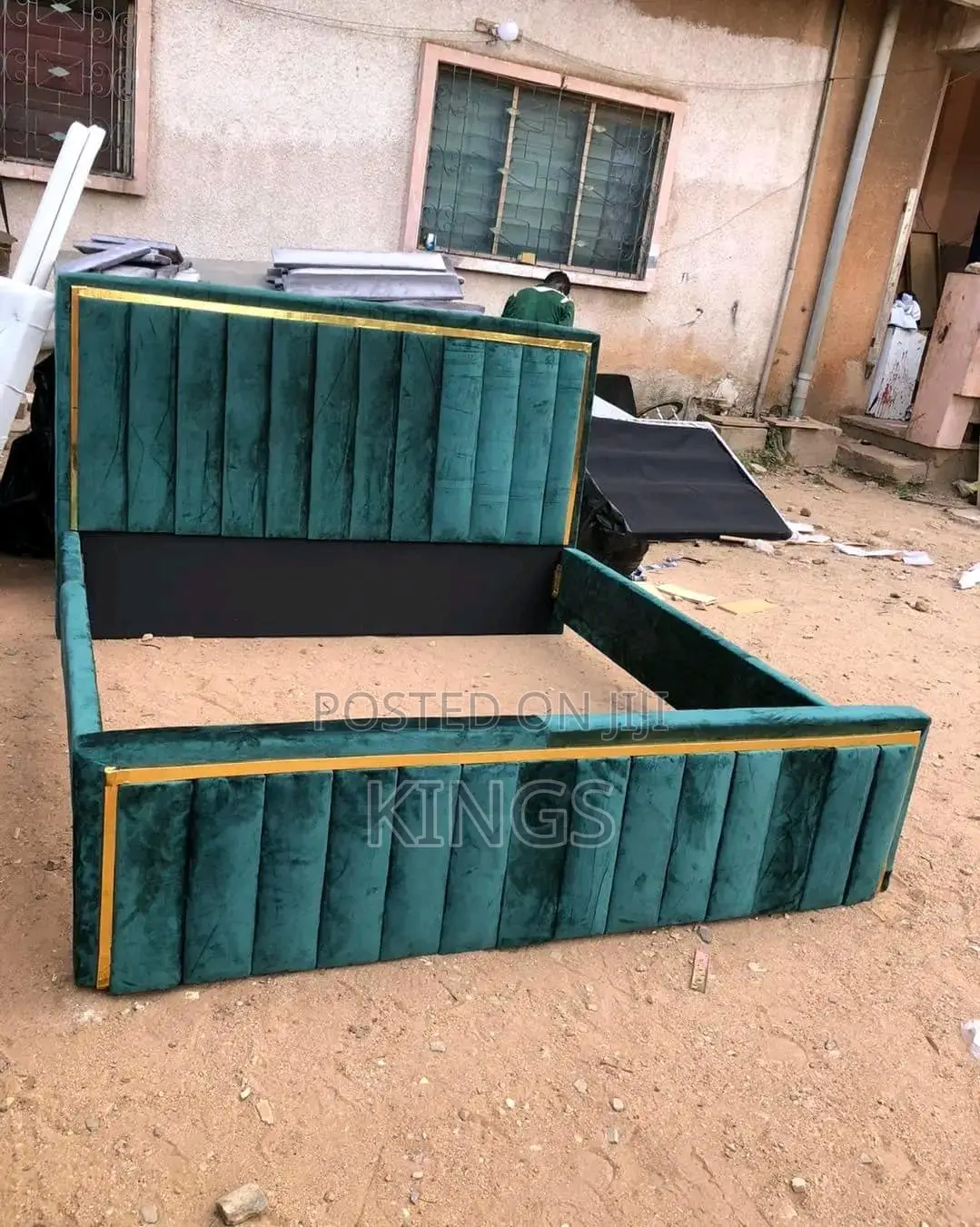Luxury Fabric Upholstered Double Bed Frame – Brand New