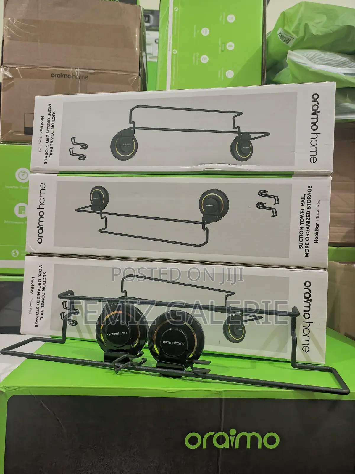 Oraimo Hookbar Reusable Suction Cup Towel Rail With Extra Hooks