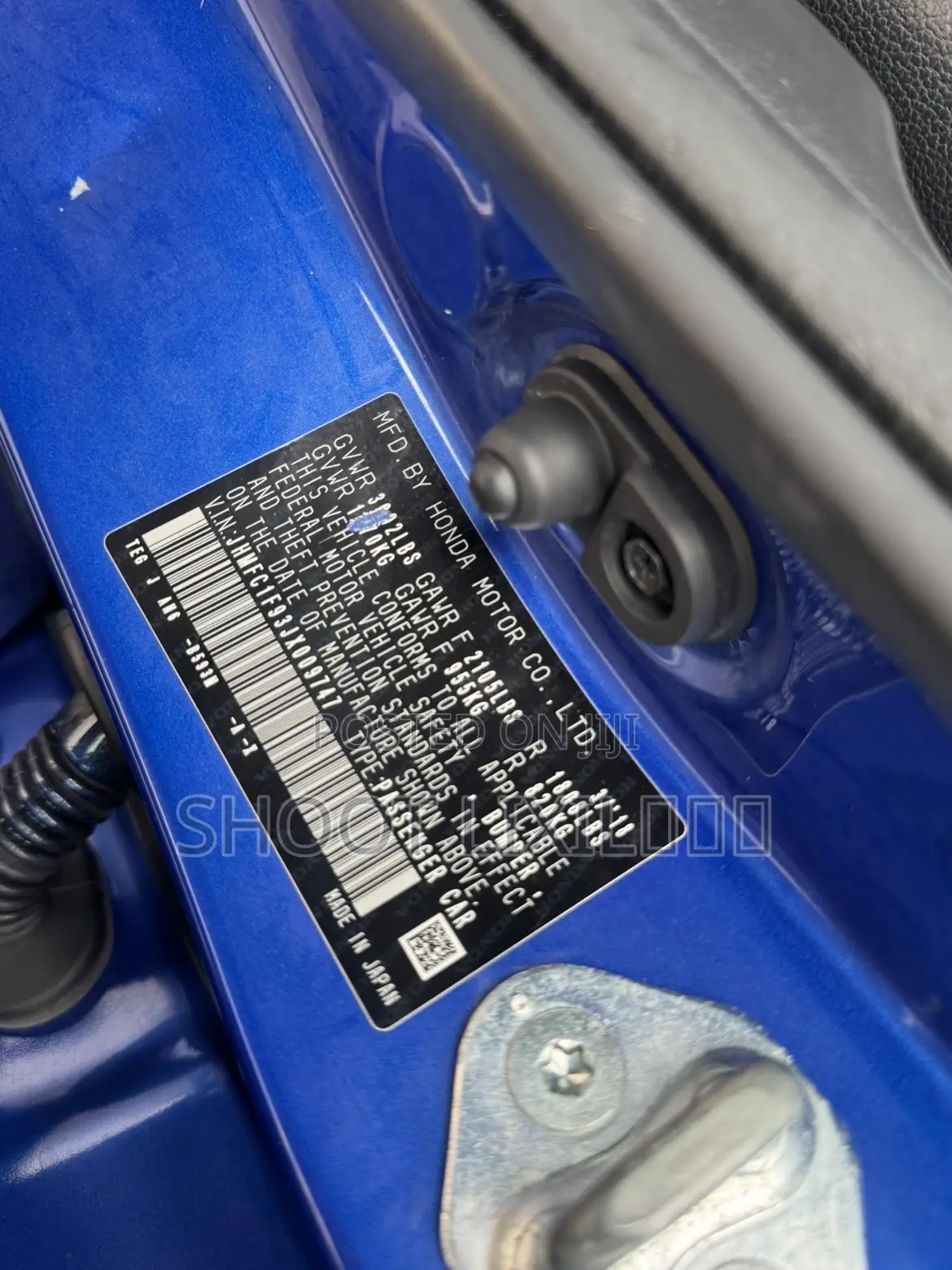 Honda Civic Touring Coupe 2018 Blue