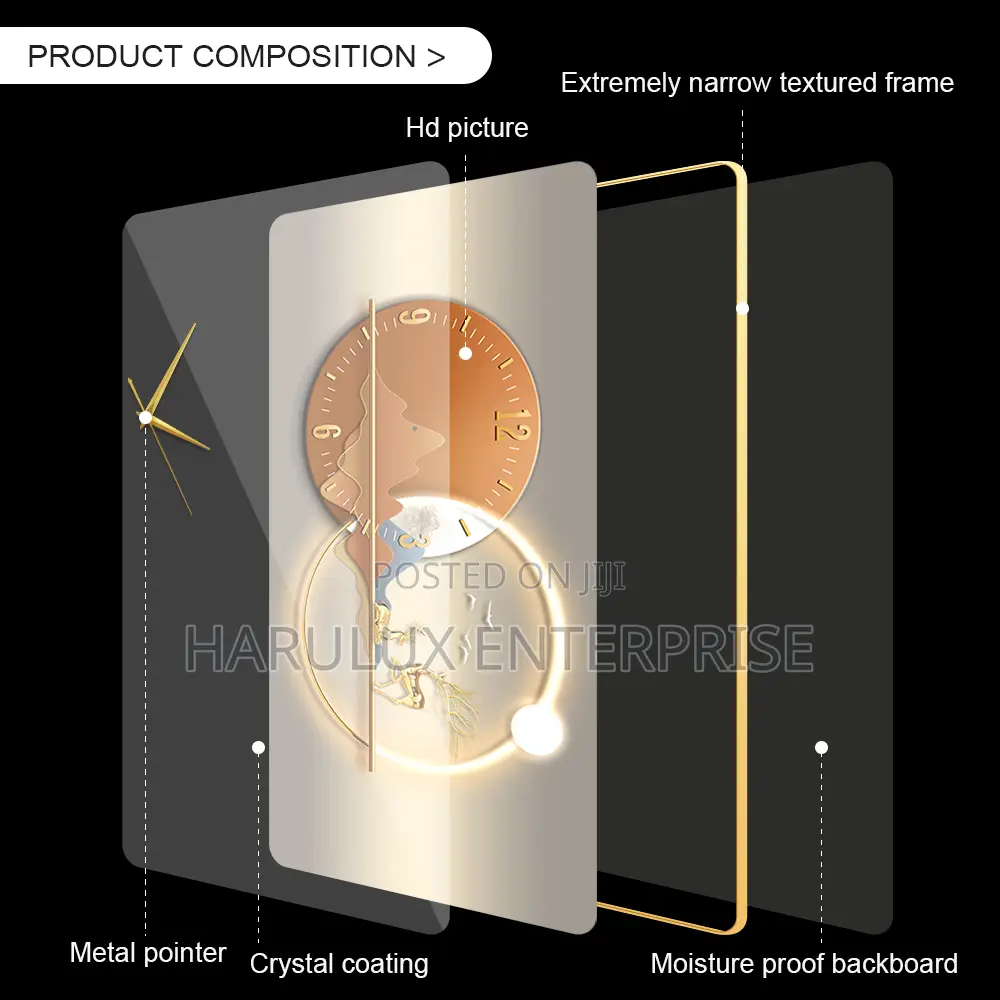 Modern Wall Art Clock – 60×30cm