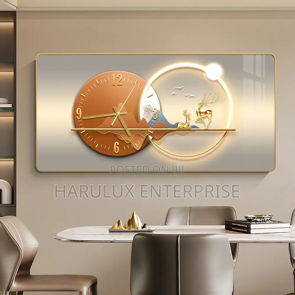 Modern Wall Art Clock – 60×30cm