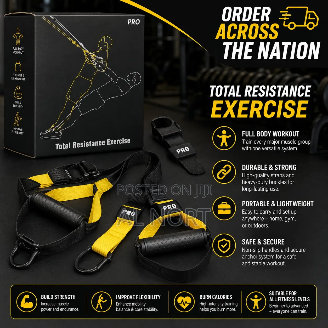 Pro Total Resistance Exercise Training Straps – 5-Piece Set